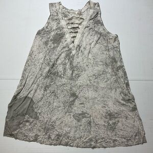 AMERICAN EAGLE Splatter Paint Tie Dye V-Neck Cut Out Tank Top Gray Sz XS Women